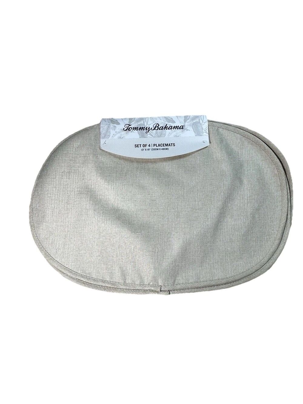 Tommy Bahama Placemats Set 4 Neutral Oatmeal NWT Oeko Tex Quiet Luxury Dinner